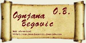 Ognjana Begović vizit kartica